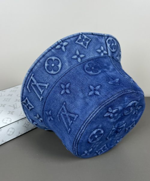 LV054 - Logo Denim Bucket Hat Blue