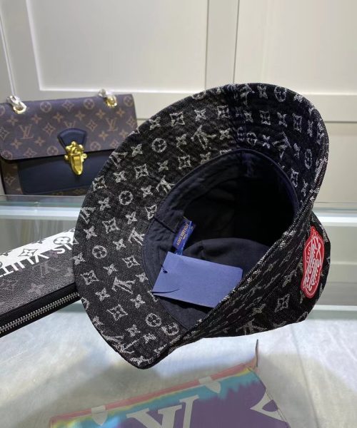 LV013 - Monogram Denim Bucket Hat Black