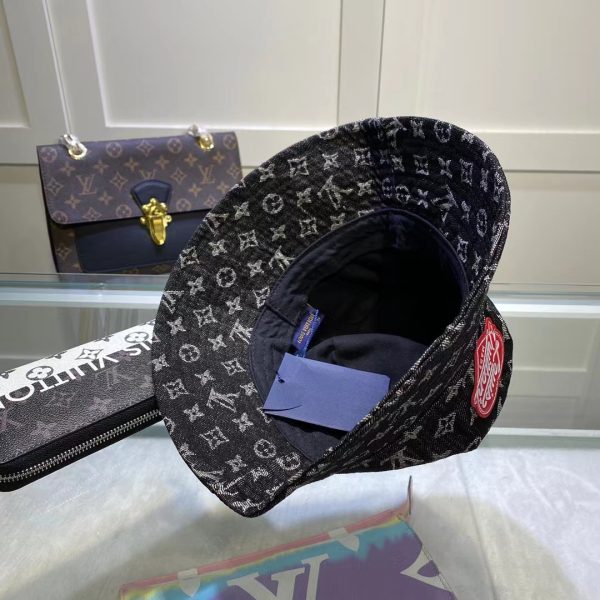 LV013 - Monogram Denim Bucket Hat Black - Image 7