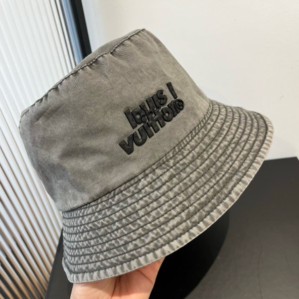 LV040 - Logo Cotton Bucket Hat Grey - Image 5