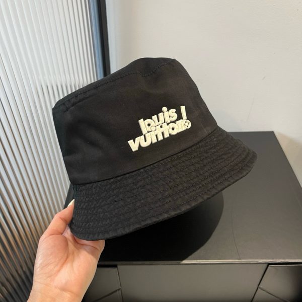 LV043 - Logo Cotton Bucket Hat Black - Image 6