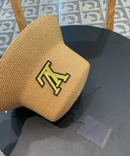 LV070 - Logo Straw bucket hat Beige