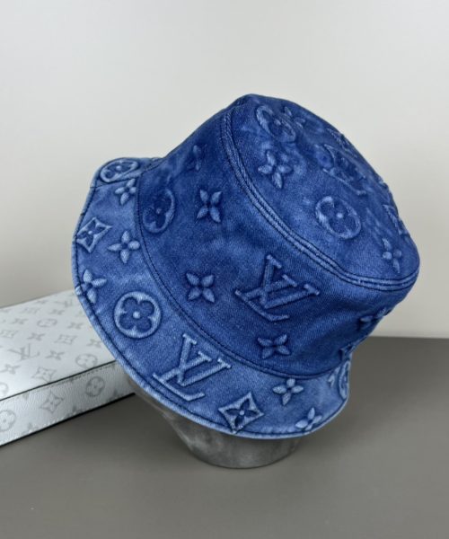 LV054 - Logo Denim Bucket Hat Blue
