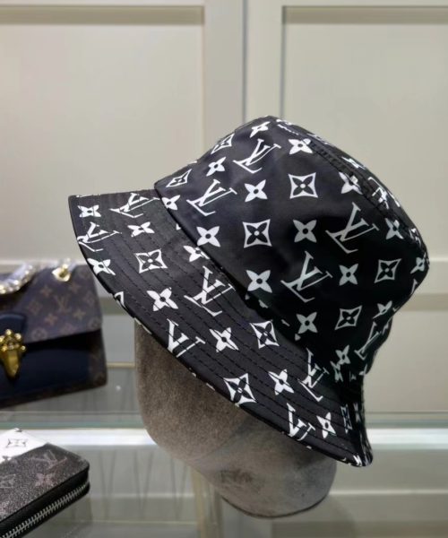 LV009 - Monogram Canvas Bucket Hat Black