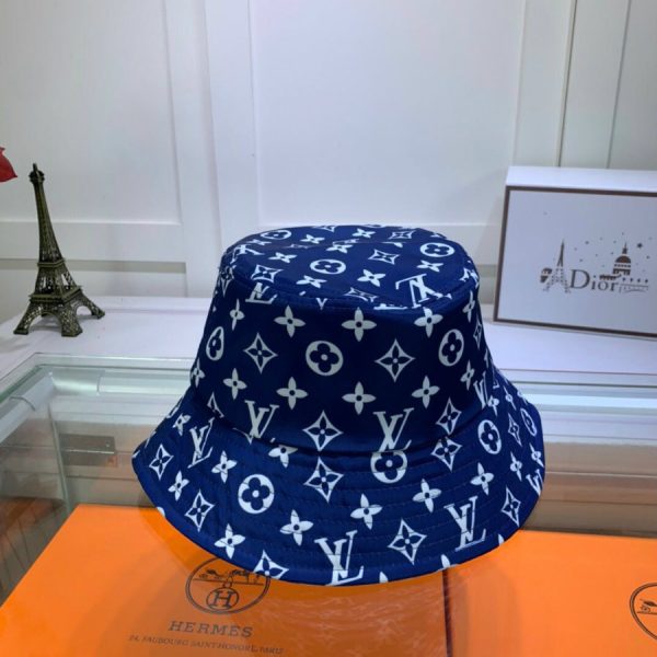 LV018 - Monogram Canvas Bucket Hat Blue - Image 9