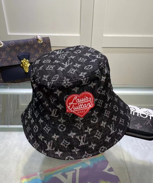 LV013 - Monogram Denim Bucket Hat Black