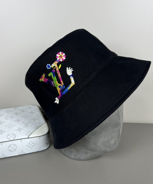 LV057 - Logo Cotton Bucket Hat Black Reversible