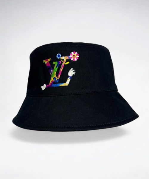 LV057 - Logo Cotton Bucket Hat Black Reversible
