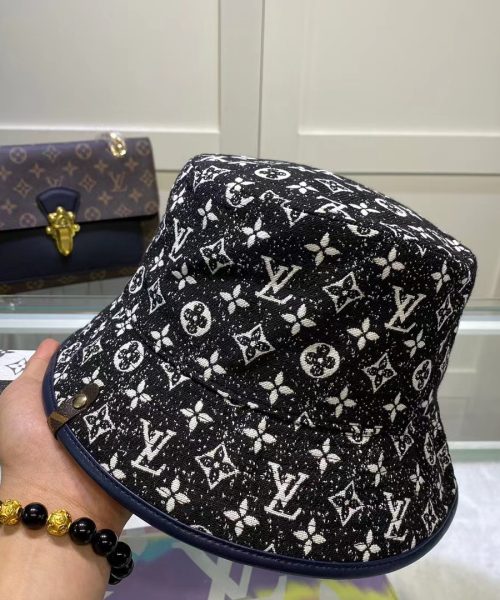 LV015 - Monogram Denim Bucket Hat Black