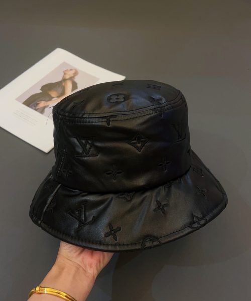 LV027 - Leather Bucket Hat Black