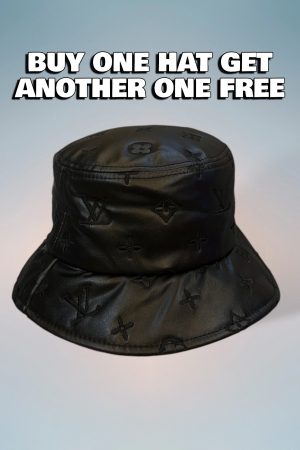 LV027 - Leather Bucket Hat Black