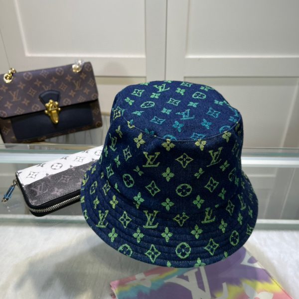 LV032 - Monogram Yellow Denim Bucket Hat - Image 5