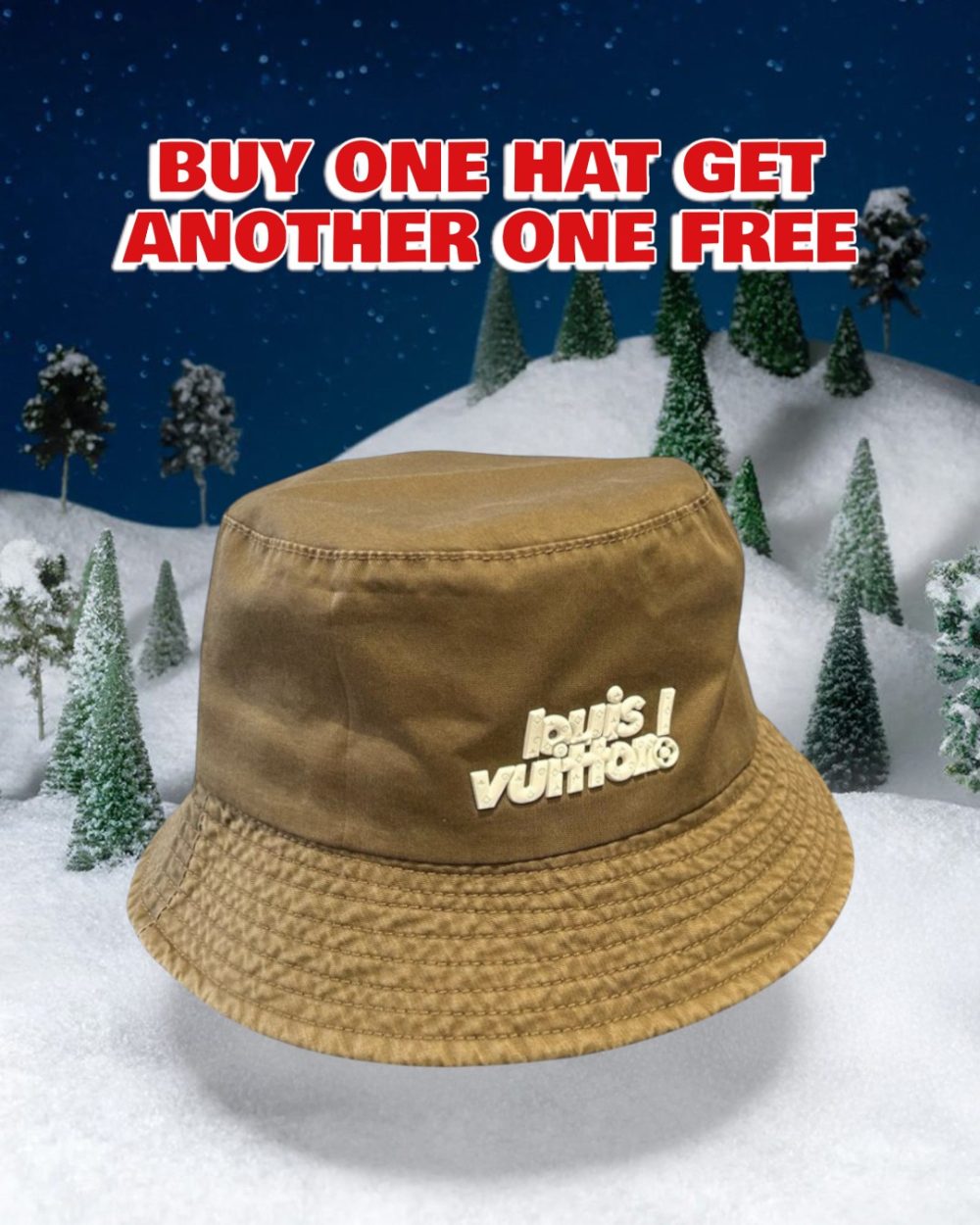 LV042 - Logo Cotton Bucket Hat Brown