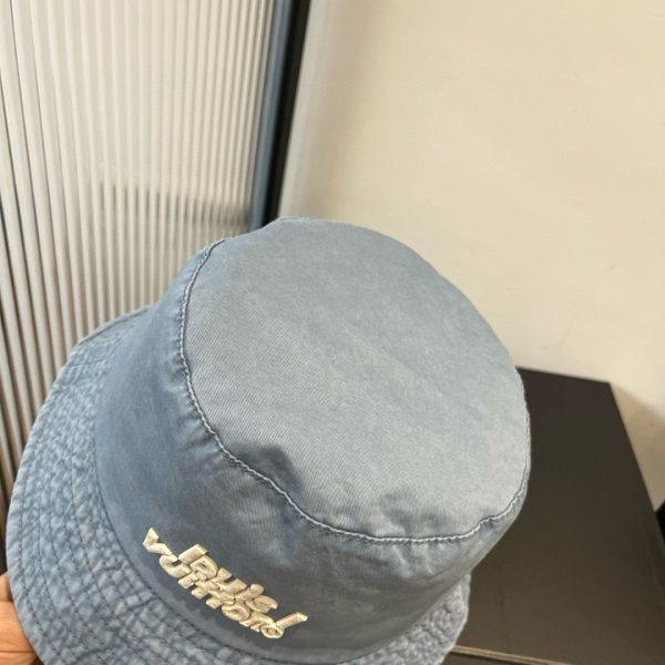 LV041 - Logo Cotton Bucket Hat Blue - Image 5