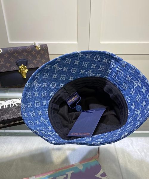 LV012 - Monogram Denim Bucket Hat Blue