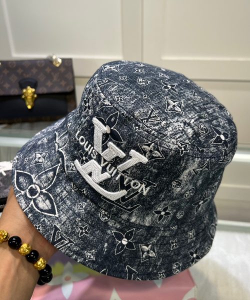 LV025 - Monogram Cotton Bucket Hat Blue