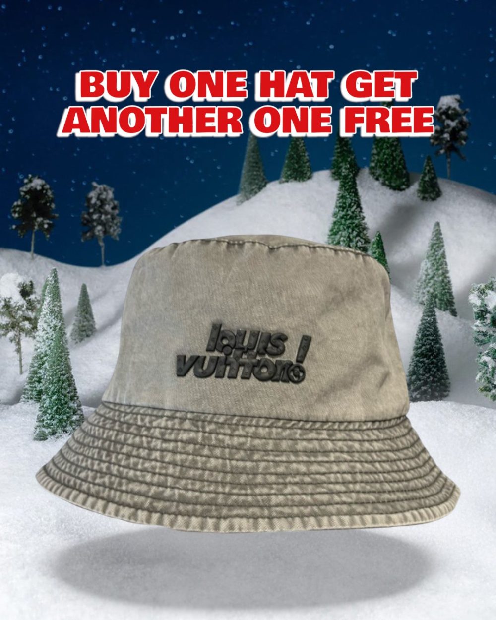 LV040 - Logo Cotton Bucket Hat Grey