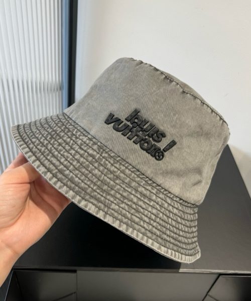 LV040 - Logo Cotton Bucket Hat Grey