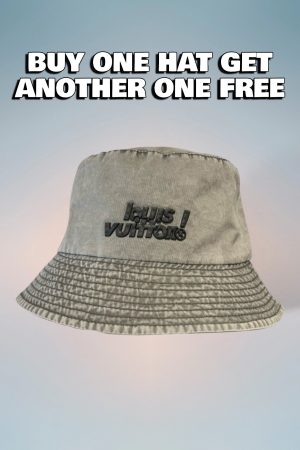 LV040 - Logo Cotton Bucket Hat Grey