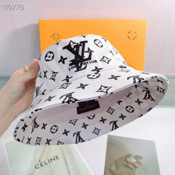 LV002 - Monogram Canvas Bucket Hat White - Image 7