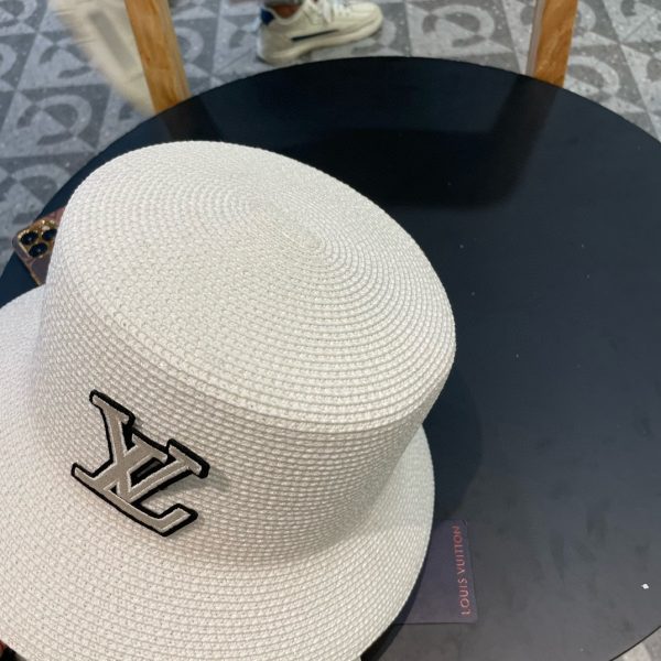 LV071 - Logo Straw bucket hat White - Image 5