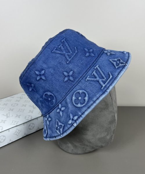 LV054 - Logo Denim Bucket Hat Blue