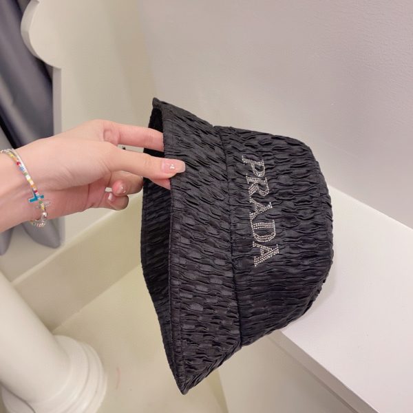 PR005 - Monogram Cotton Bucket Hat Black - Image 4