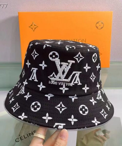 LV003 - Monogram Canvas Bucket Hat Black