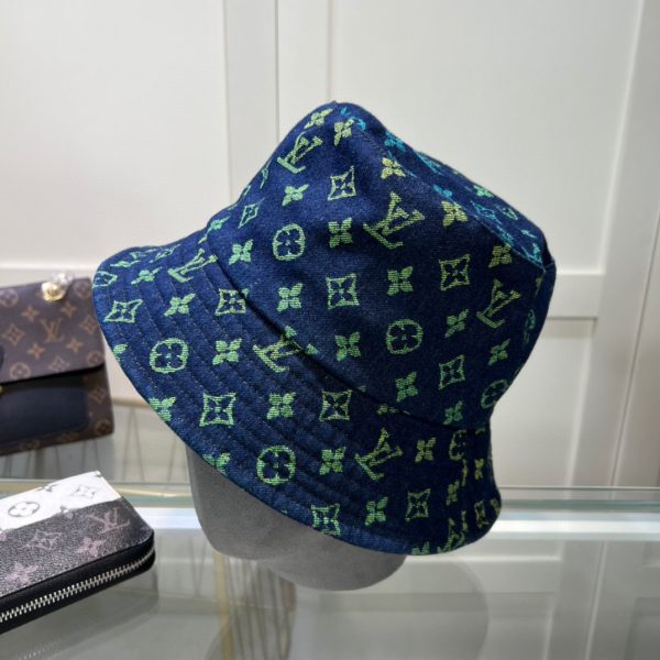 LV032 - Monogram Yellow Denim Bucket Hat - Image 6