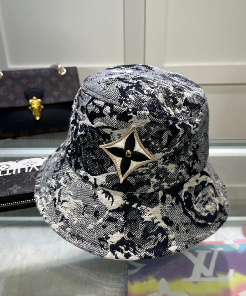 LV026 - Monogram Denim Bucket Hat Grey
