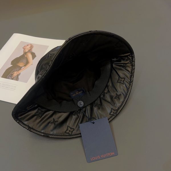 LV027 - Leather Bucket Hat Black - Image 9