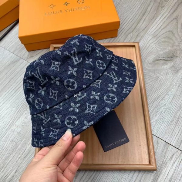 LV021 - Monogram Cotton Bucket Hat Blue - Image 9