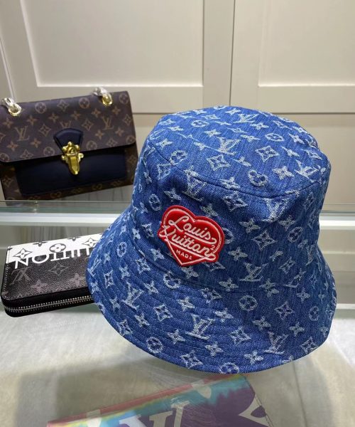 LV012 - Monogram Denim Bucket Hat Blue