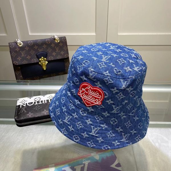 LV012 - Monogram Denim Bucket Hat Blue - Image 8