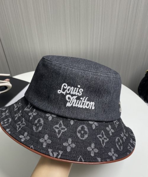 LV051 - Logo Denim Bucket Hat Black