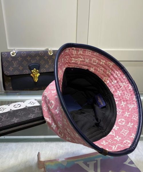 LV016 - Monogram Denim Bucket Hat Pink