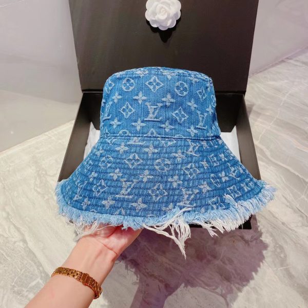LV005 - Monogram Denim Bucket Hat Blue - Image 7