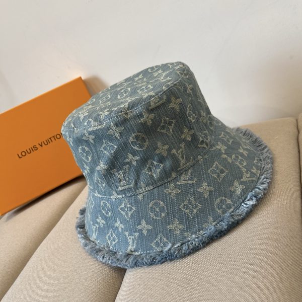LV075 - Monogram Denim Bucket Hat Blue - Image 5