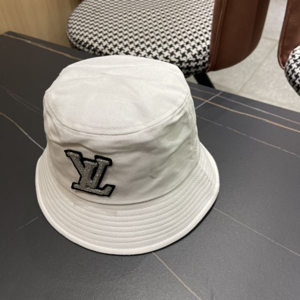 LV069 - Logo Canvas Bucket Hat White - Image 5