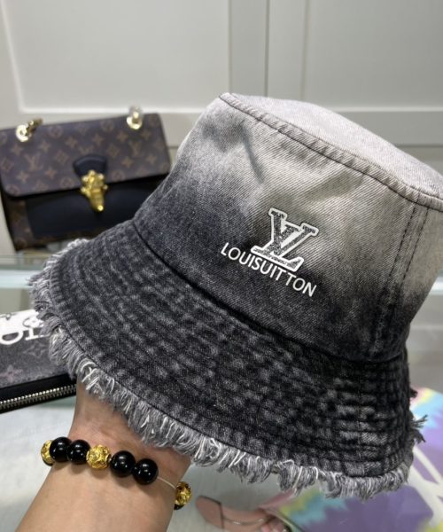 LV036 - Monogram Cotton Bucket Hat Black