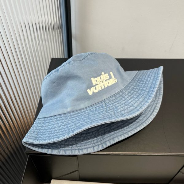 LV041 - Logo Cotton Bucket Hat Blue - Image 7