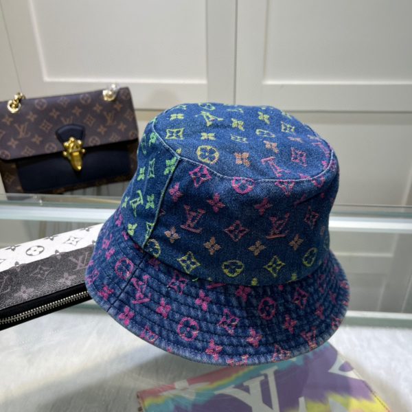 LV033 - Monogram Pink Denim Bucket Hat - Image 7