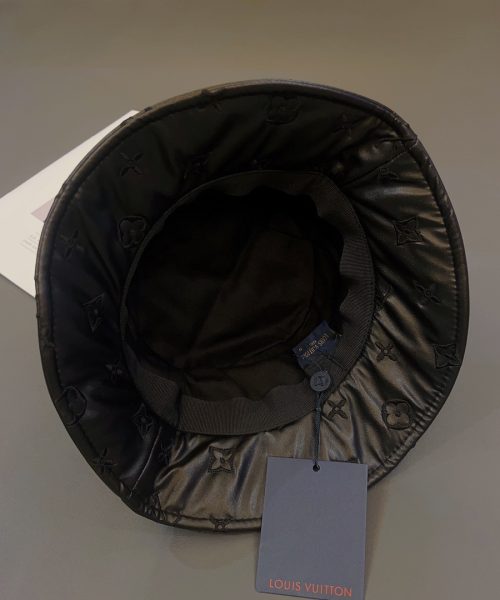 LV027 - Leather Bucket Hat Black