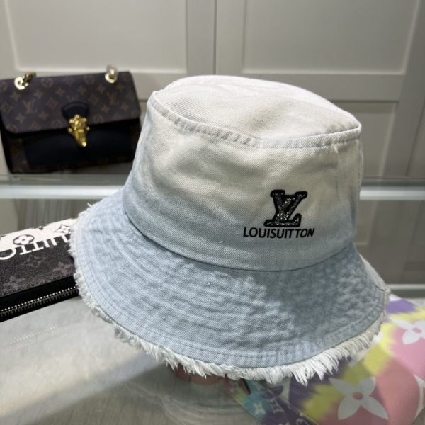 LV034 - Monogram Cotton Bucket Hat White - Image 5