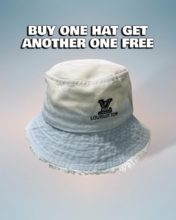 LV034 - Monogram Cotton Bucket Hat White