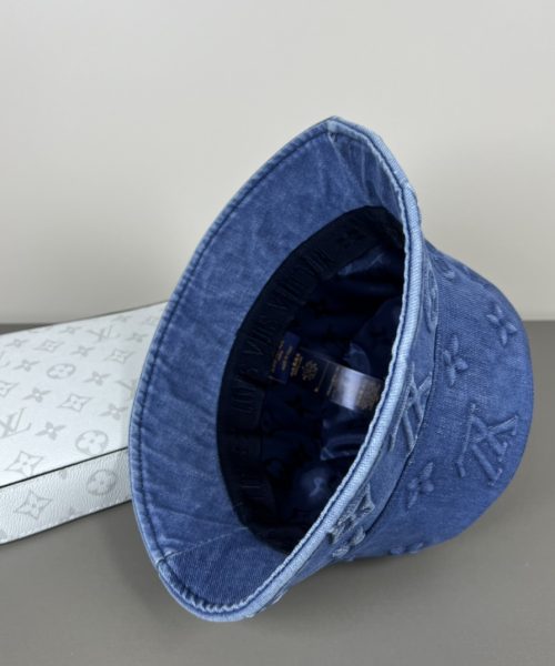 LV054 - Logo Denim Bucket Hat Blue
