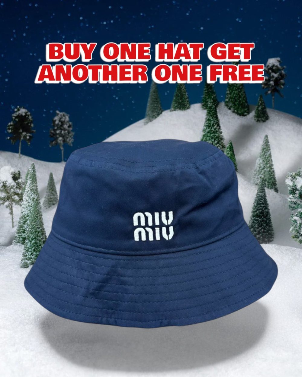 MM004 - Monogram Canvas Bucket Hat Blue