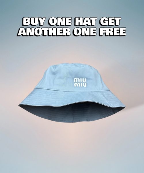 MM006 - Monogram Canvas Bucket Hat Light Blue
