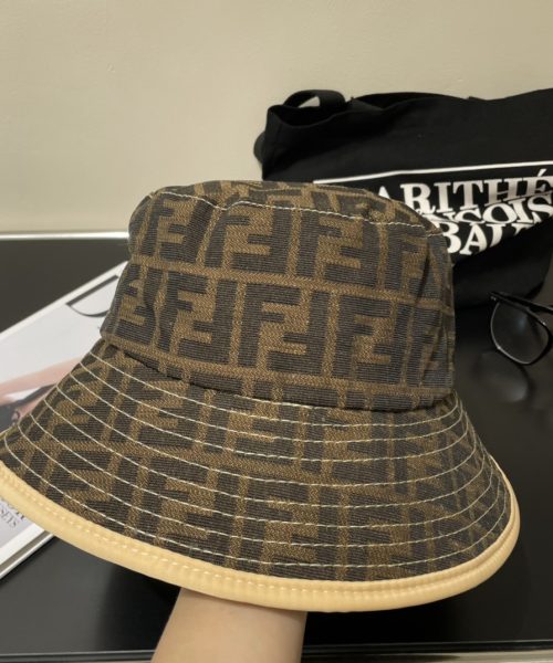 FD002 - Monogram Canvas Bucket Hat Line Brown