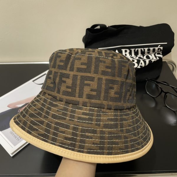 FD002 - Monogram Canvas Bucket Hat Line Brown - Image 3